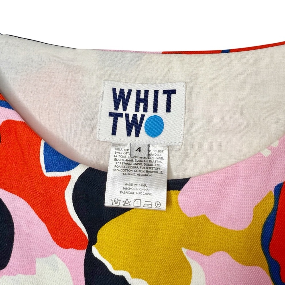 Anthropologie Whit Two Petal Print Open Back Floral Women’s Shift Dress Sz 4 - Picture 5 of 16